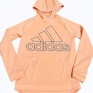 Adidas Pastel Coral Logo Hoodie Sweatshirt